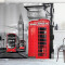 Rideau de douche Londres rouge gris 175x180 cm - miniature