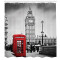 Rideau de douche Londres rouge gris 175x180 cm - miniature variant 1