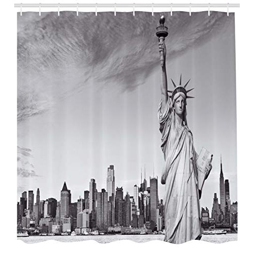 Rideau de douche New York noir blanc 175x200 cm variant 0 