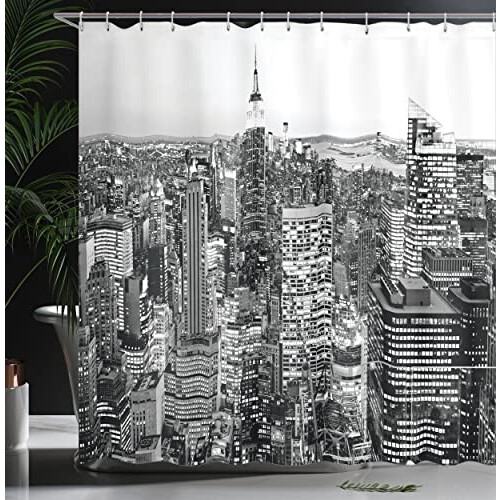 Rideau de douche New York gris beige 175x200 cm variant 2 