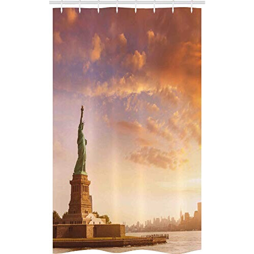 Rideau de douche New York orange brun 120x180 cm