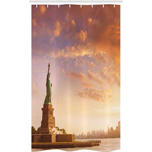 Rideau de douche New York orange brun 120x180 cm