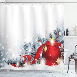 Rideau de douche Noël marron 175x200 cm