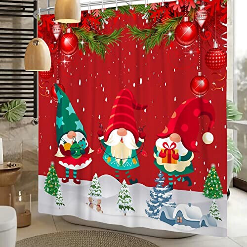 Rideau de douche Noël zt-yjy 180x180 cm variant 3 