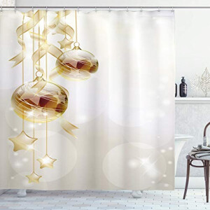 Rideau de douche Noël marron 175x180 cm