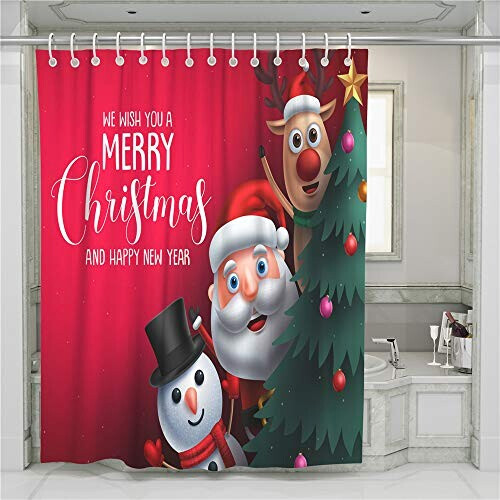 Rideau de douche Noël père 90x180 cm