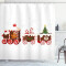 Rideau de douche Noël blanc marron vermilion 175x180 cm - miniature