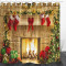 Rideau de douche Noël multi 180x180 cm - miniature
