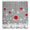 Rideau de douche Noël gris rouge blanc 175x200 cm - miniature