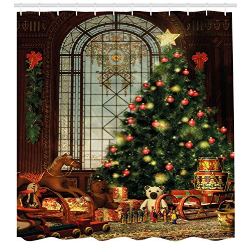 Rideau de douche Noël multicolore 175x200 cm variant 0 