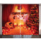 Rideau de douche Noël orange 280x260 cm - miniature