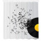 Rideau de douche Note de musique noir et jaune ivoire 175x240 cm - miniature variant 1