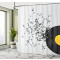 Rideau de douche Note de musique noir et jaune ivoire 175x240 cm - miniature variant 2