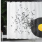 Rideau de douche Note de musique noir et jaune ivoire 175x240 cm - miniature variant 3