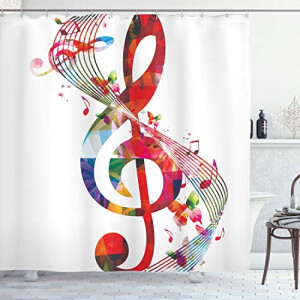 Rideau de douche Note de musique multicolore 175x240 cm