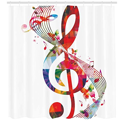 Rideau de douche Note de musique multicolore 175x200 cm variant 0 