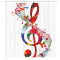 Rideau de douche Note de musique multicolore 175x200 cm - miniature variant 1