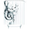 Rideau de douche Note de musique gris blanc 150x200 cm - miniature