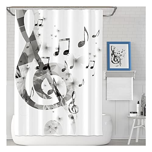 Rideau de douche Note de musique notes de musique abstraites 120x180 cm