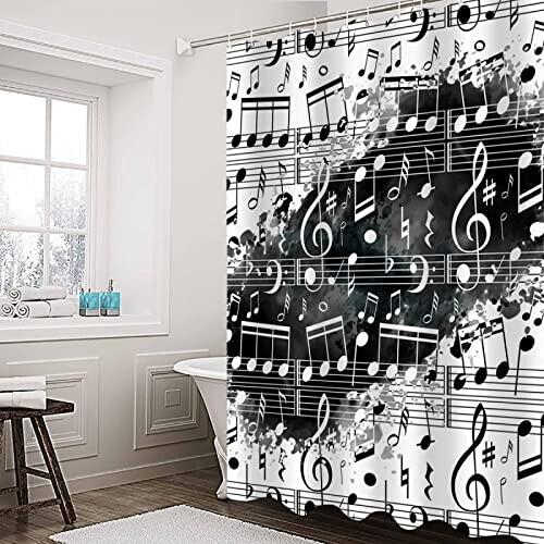 Rideau de douche Note de musique anti-moisissure 85x150 cm variant 0 