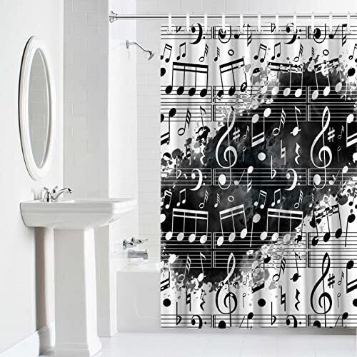 Rideau de douche Note de musique anti-moisissure 85x150 cm variant 1 