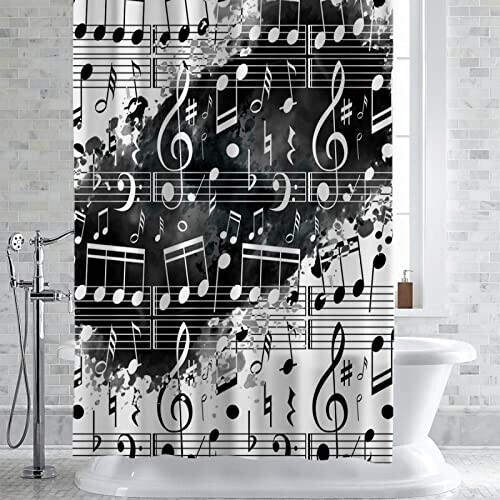 Rideau de douche Note de musique anti-moisissure 85x150 cm variant 4 