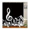 Rideau de douche Note de musique noir blanc 120x180 cm - miniature