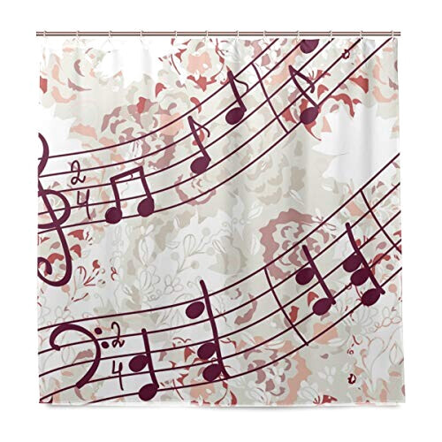 Rideau de douche Note de musique multicolore 182.9x182.9 cm
