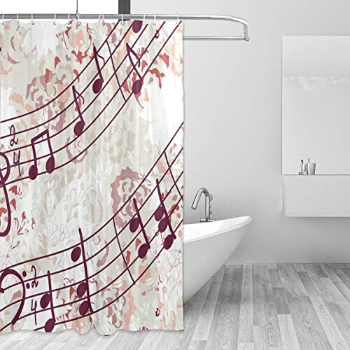 Rideau de douche Note de musique multicolore 182.9x182.9 cm variant 0 