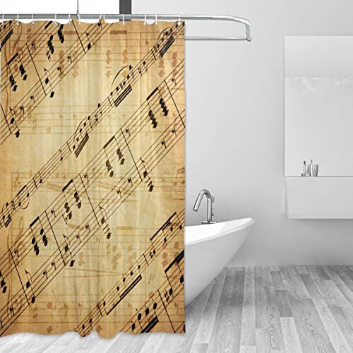 Rideau de douche Note de musique multicolore 167.6x182.9 cm variant 0 