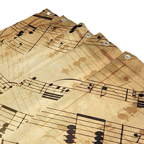 Rideau de douche Note de musique multicolore 167.6x182.9 cm variant 1 
