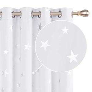 Rideau de douche Étoile blanc pâle gris 117x138 cm