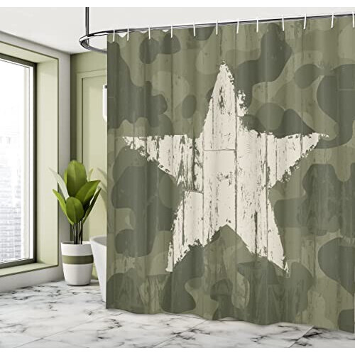 Rideau de douche Étoile vert foncé poussière 175x180 cm variant 1 
