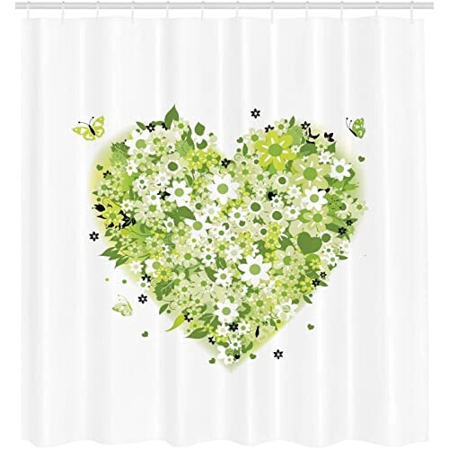 Rideau de douche Coeur fleurs 180x200 cm variant 0 