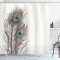 Rideau de douche Plume blanc et bleu taupe 175x240 cm - miniature