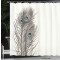 Rideau de douche Plume blanc et bleu taupe 175x240 cm - miniature variant 3