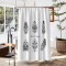 Rideau de douche Plume blanc noir 200x180 cm - miniature