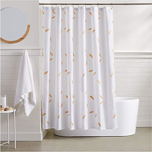 Rideau de douche Plume s dorées 183x183 cm variant 3 