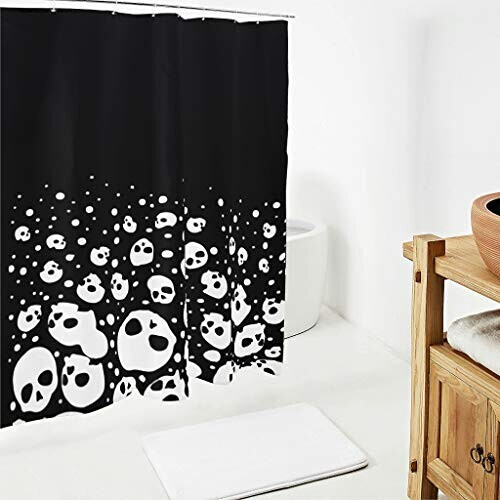 Rideau de douche Tête de mort blanc 180x200 cm variant 0 