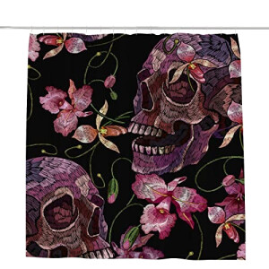 Rideau de douche Tête de mort multicolore 152x182 cm