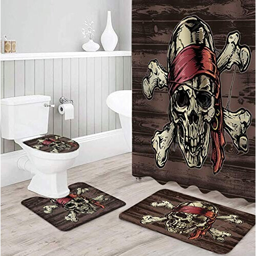 Rideau de douche Tête de mort 180x180 cm variant 1 