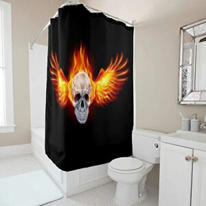 Rideau de douche Tête de mort blanc 200x180 cm