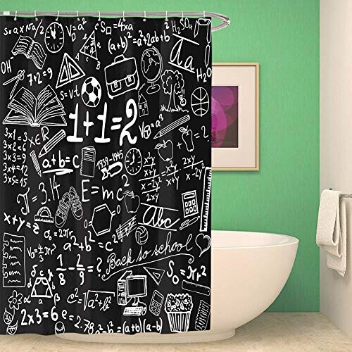 Rideau de douche Mathématique 180x180 cm variant 0 