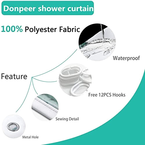 Rideau de douche Trèfle 90x180 cm variant 0 