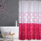 Rideau de douche Rond blanc/fuchsia 180x200 cm - miniature