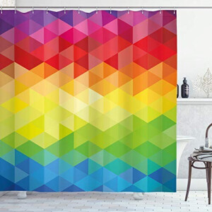 Rideau de douche Triangle multicolore 175x180 cm