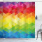Rideau de douche Triangle multicolore 175x220 cm - miniature