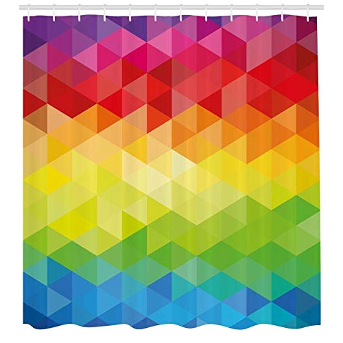 Rideau de douche Triangle multicolore 175x220 cm variant 0 