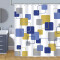 Rideau de douche Carré bleu jaune 180x180 cm - miniature