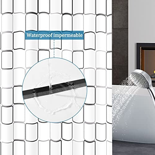 Rideau de douche Carré d-blanc 180x200 cm variant 2 